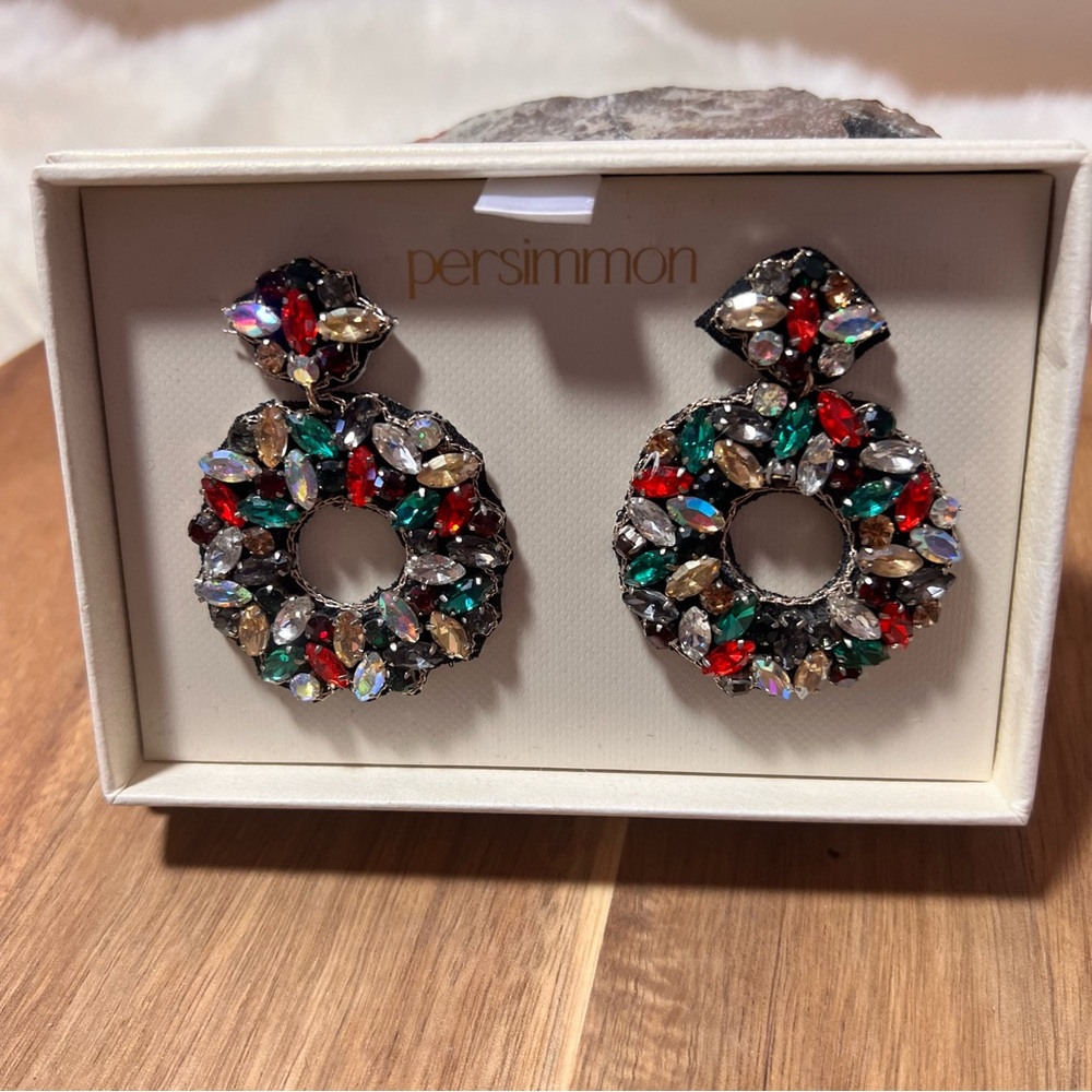 Persimmon Multicolor Gemstone Statement Earrings NWT